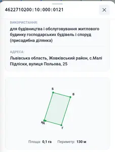 Продаж земельної ділянки під будівництво 10 сот, с.Малі Підліски  — мініатюра фото 1