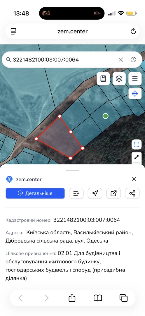 Продаж ділянки Хлепча  ,50сот/100/150,межує з лісом під забудову  — фото 1 з 5