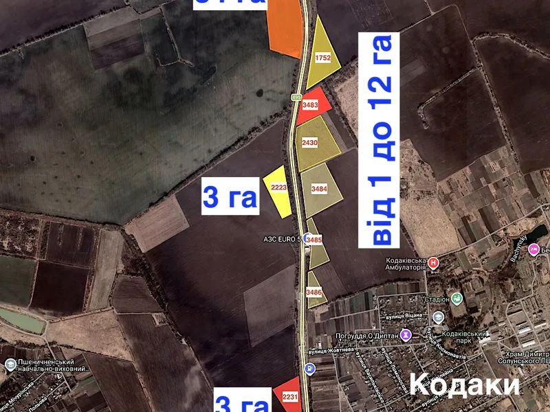2430. Продаж фасадної земельної ділянки під  житлову та комерційну забудову за 30 км від Києва, вздовж Одеської траси. — фото 1 з 7