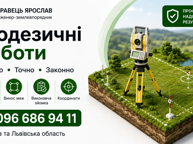 ФО-П Кравець Я.І.,Землевпорядні,геодезичні роботи під ключ — фото 1