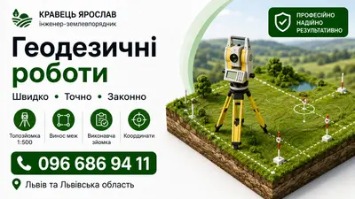 ФО-П Кравець Я.І.,Землевпорядні,геодезичні роботи під ключ