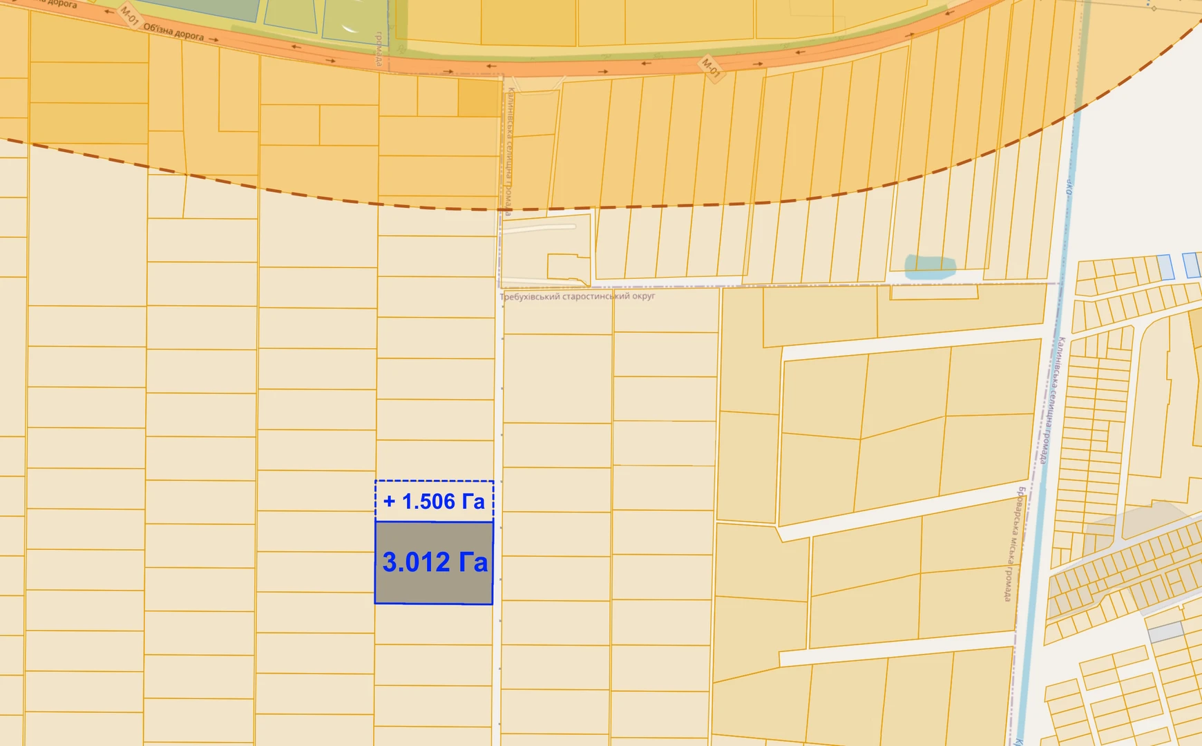 Продаж промислової земельної ділянки, (3 Га + 1.5 Га). Бровари, Требухів, окружна дорога — фото 8 з 10