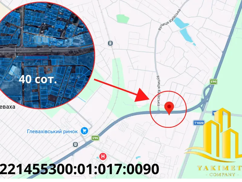 Продаж ділянки 40сот. Глеваха фасад траси Е95/М05 — фото 4 з 6