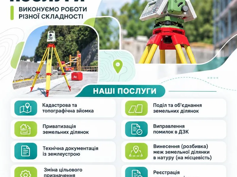 Землевпорядні та геодезичні послуги  — фото 1