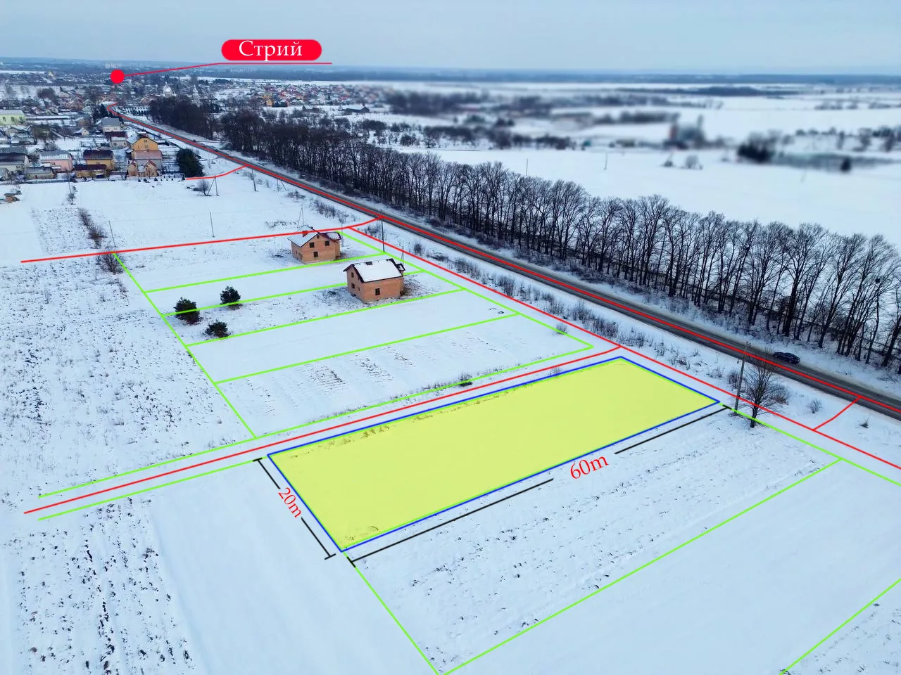 🏗️ Ділянка під забудову з примиканням до траси в с. Нежухів (Стрийський р-н) — фото 3 з 3
